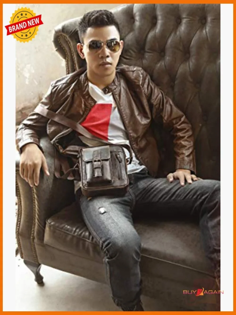 Genuine Leather Messenger Bag for Tablet Laptop